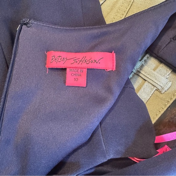 Betsey Johnson Navy Round Neck Floral Lace Fit And Flare Mini Dress Size 10 - Picture 6 of 7